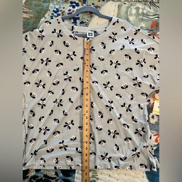 ANNE KLEIN M Floral Boxy OVERSIZED Top - Picture 10 of 11